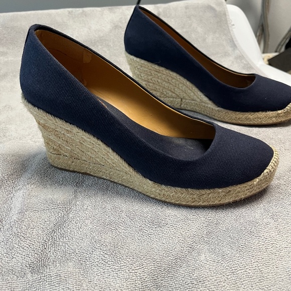 J.Crew Factory Navy Espadrille Wedges 8 - Picture 7 of 8